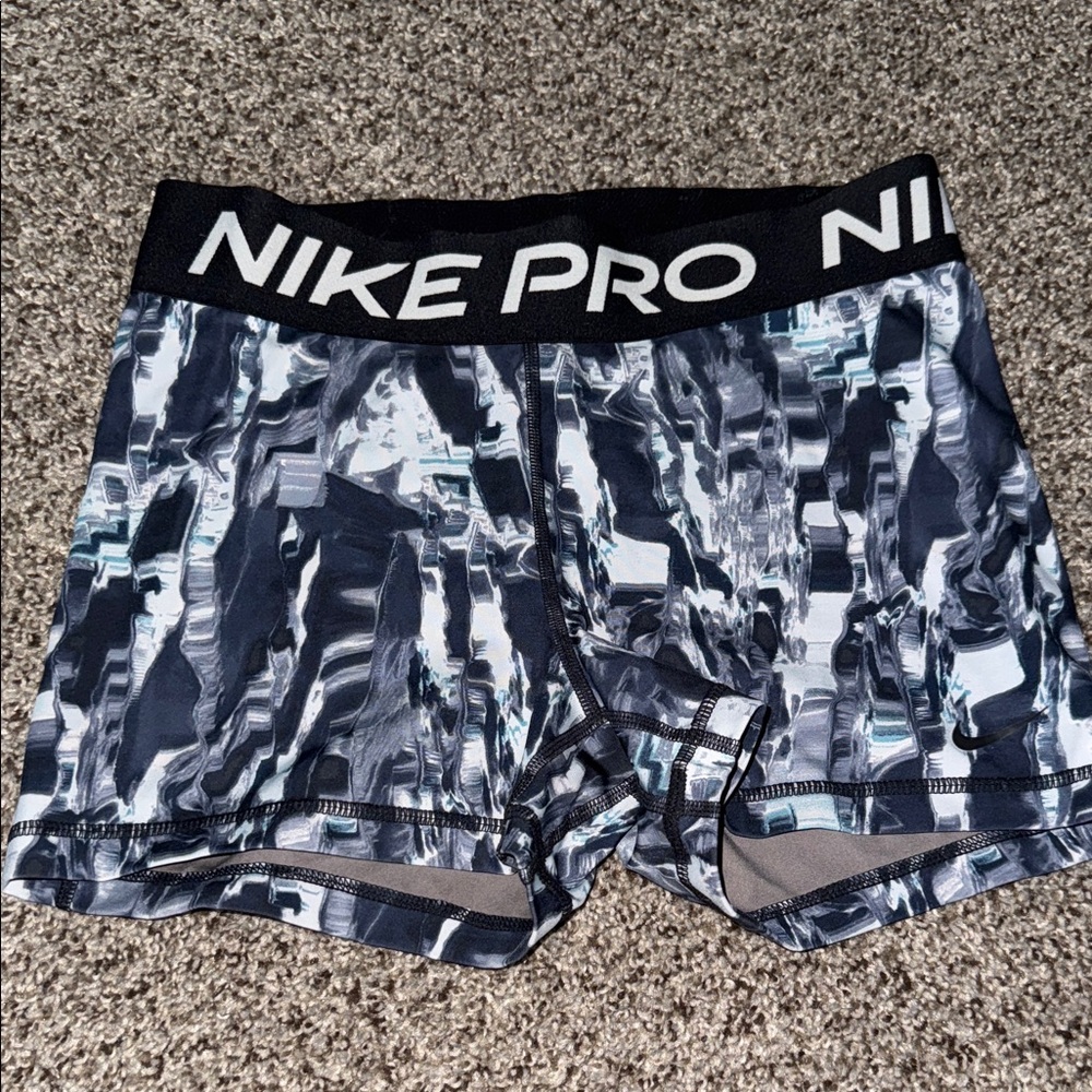 Nike Pro Black and White Graphic Shorts